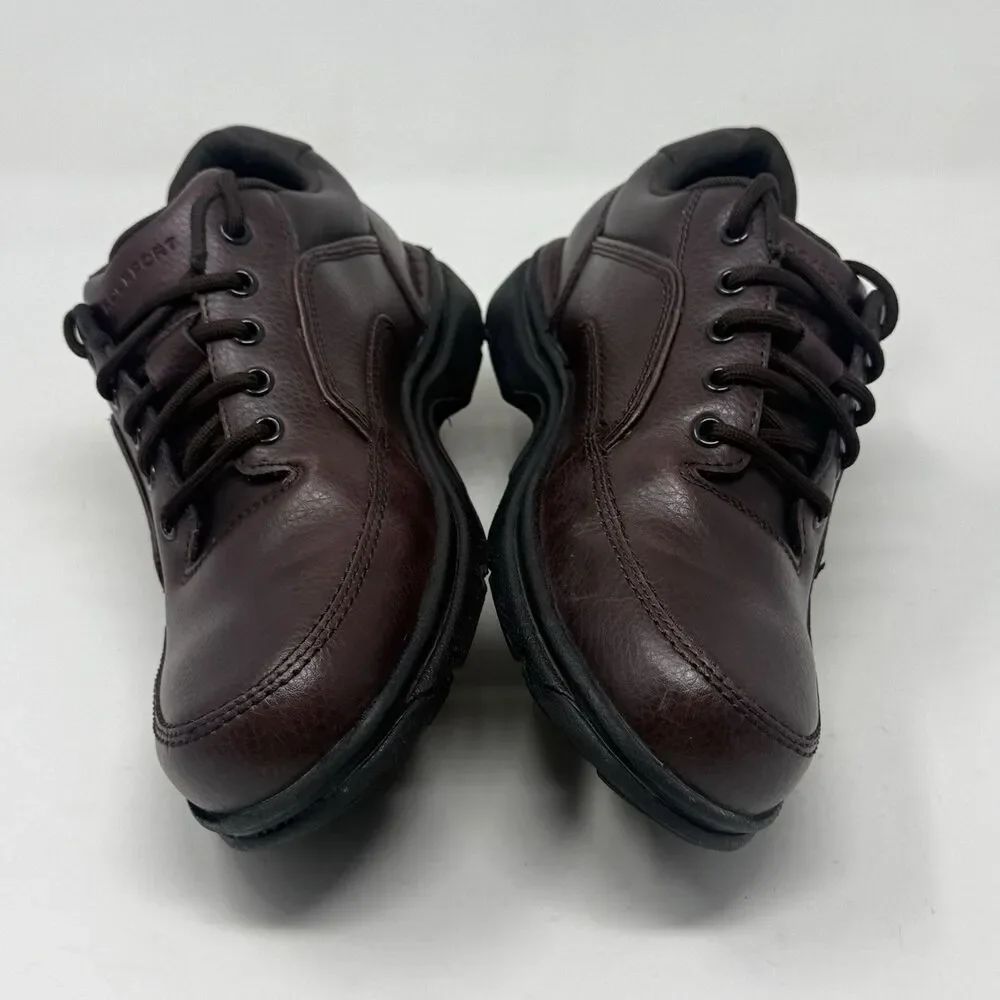 Rockport Ridgefield Eureka Walking Shoes Mens 8 M Brown Leather Casual Comfort